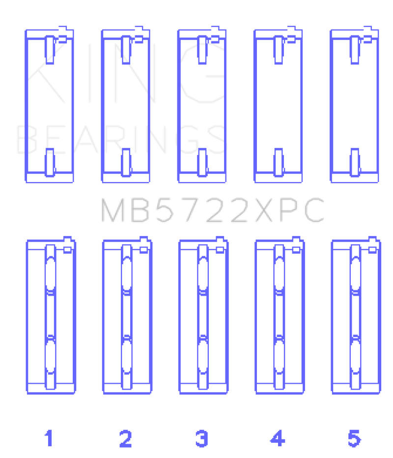 King Engine Bearings 2007+ Mitsubishi 4B11T EVO X Coated Performance Main Bearing Set - Size STDX