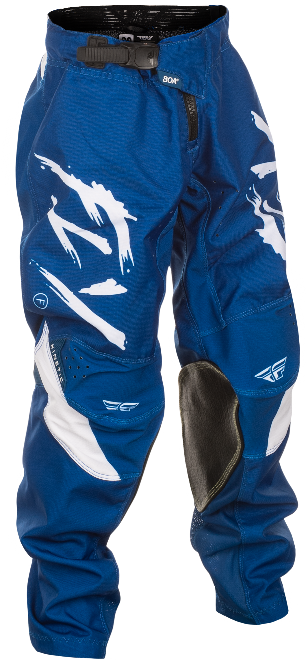 Fly Racing Youth Kinetic Stoke Offroad Pants Navy/White Size 26 with Ventilated Multi-Panel Construction