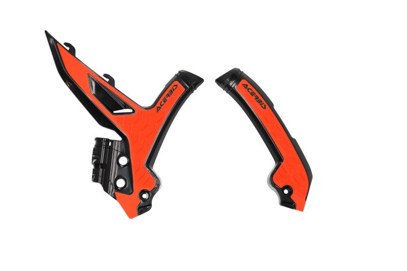 Acerbis 23+ KTM EXC-F, SX, SX-F, XC, XC-F, XC-W, XCF-W Frame Guards with X-Grip - Black/16 Orange