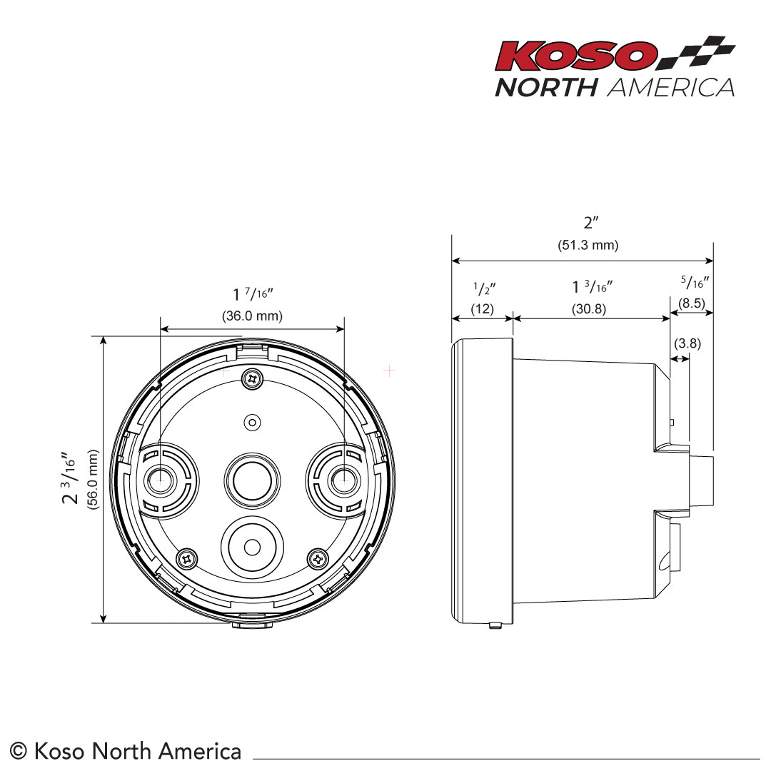 KOSO BA086101 Tnt 05r D48 Tachometer with Vehicle Fitment for Select Motorcycles