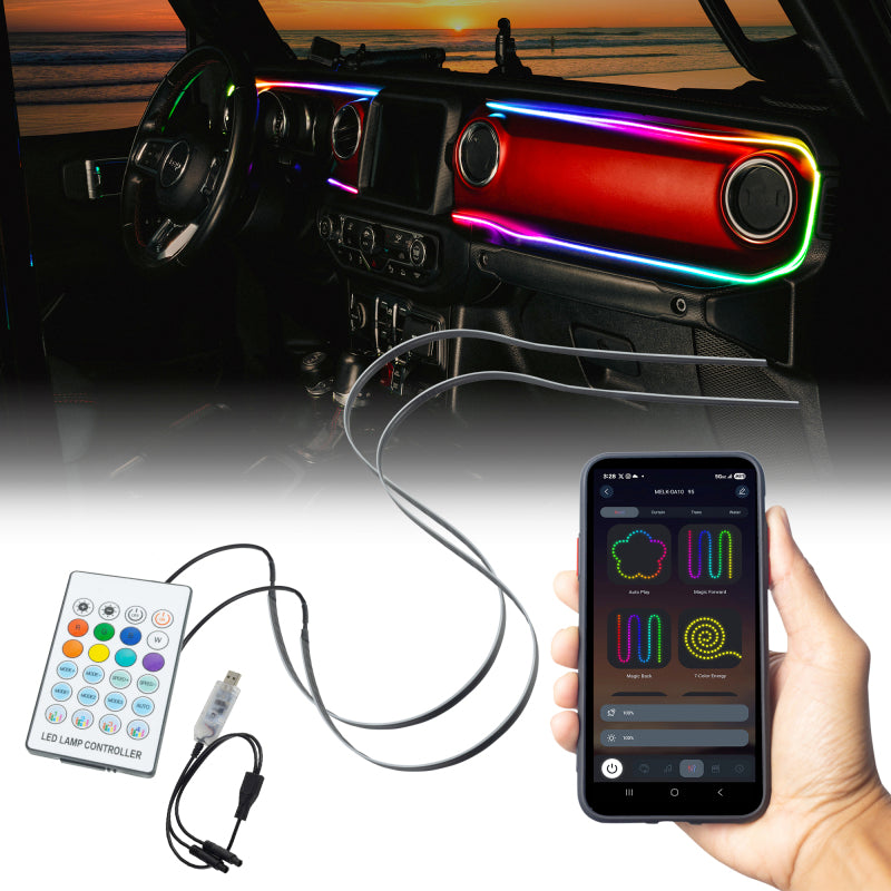 Oracle 18-23 Jeep Wrangler JL/Gladiator JT Dynamic ColorSHIFT LED Interior Dash Board Kit