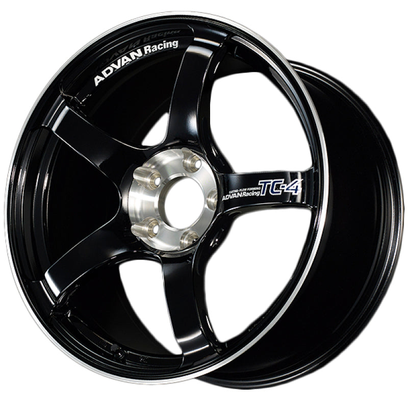 Advan TC4 18x10 +35 5x114.3 Racing Gloss Black and Diamond Cut Wheel for Performance Vehicles