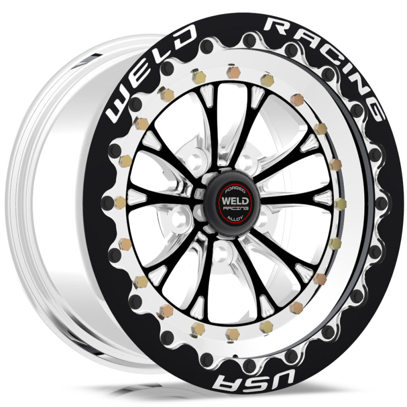 Weld Vitesse 15x10 Inch Black Beadlock Wheel - 5x4.75 Bolt Pattern, 7.5 Inch Backspace