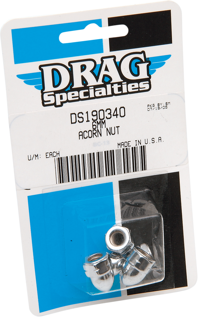 Drag Specialties MBP1206 Acorn Nut - 6 mm for Harley-Davidson and Custom Motorcycles