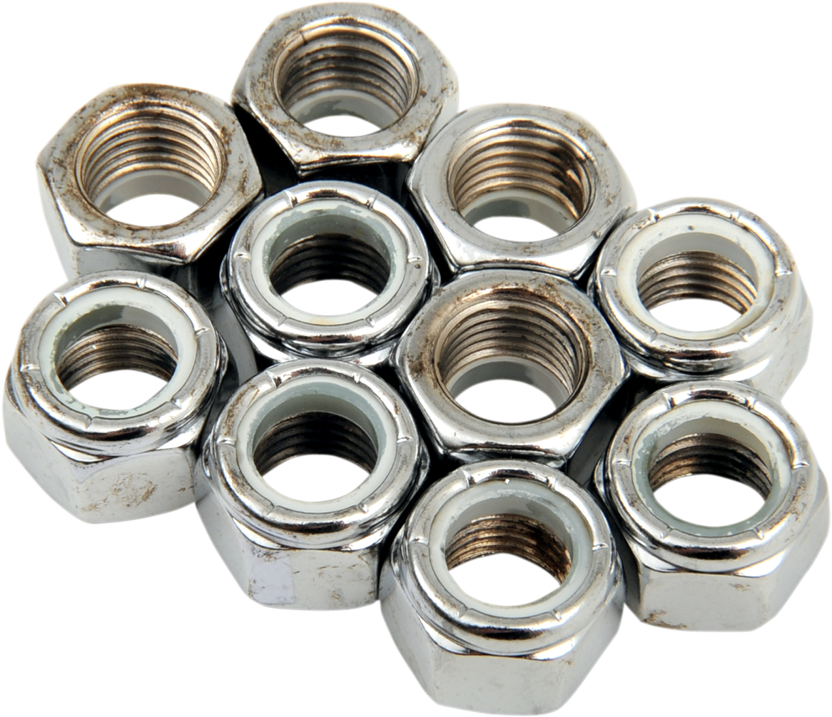 DRAG SPECIALTIES Nylon Chrome Insert Nuts - 7/16"-20 MPB280 for Harley-Davidson and Custom Motorcycles