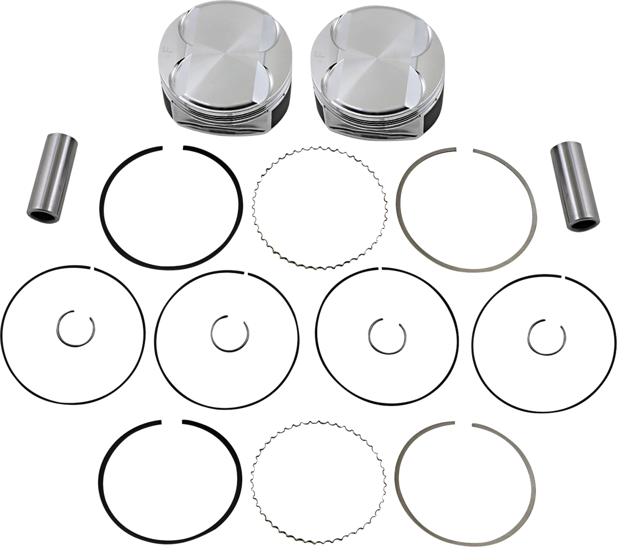 JE PISTONS Piston Kit - 3.937" Bore - Standard - 107" M8 370243