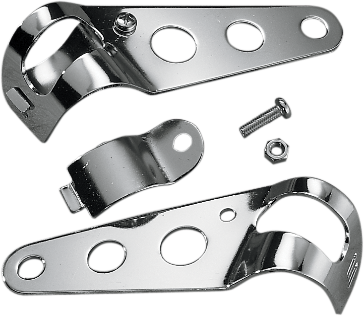 DRAG SPECIALTIES 5-1/2-inch Chrome Side-Mount Headlight Bracket for Harley-Davidson including Custom and Competition Forks Part 62101