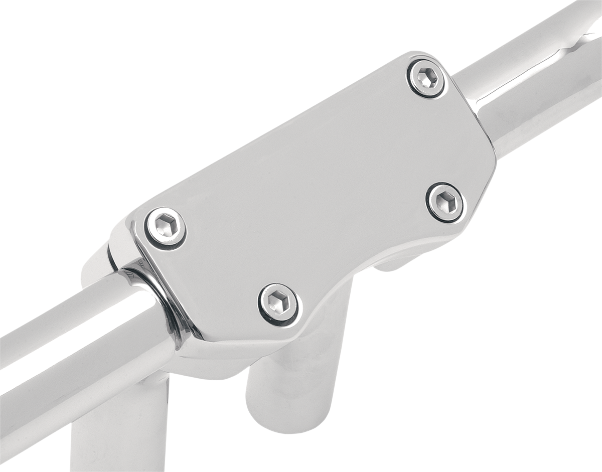 DRAG SPECIALTIES Buffalo Handlebar Clamp - Smooth for 1-1/4" and 1" Handlebars, Fits 3-1/2" On-Center Risers with Offset Holes