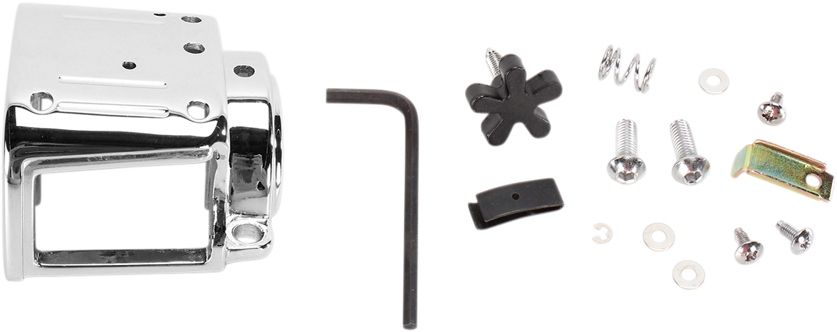 Drag Specialties Handlebar Switch Housing Kit – Left Lower Chrome for Harley-Davidson Motorcycles (Part #07-0545B-BC114)