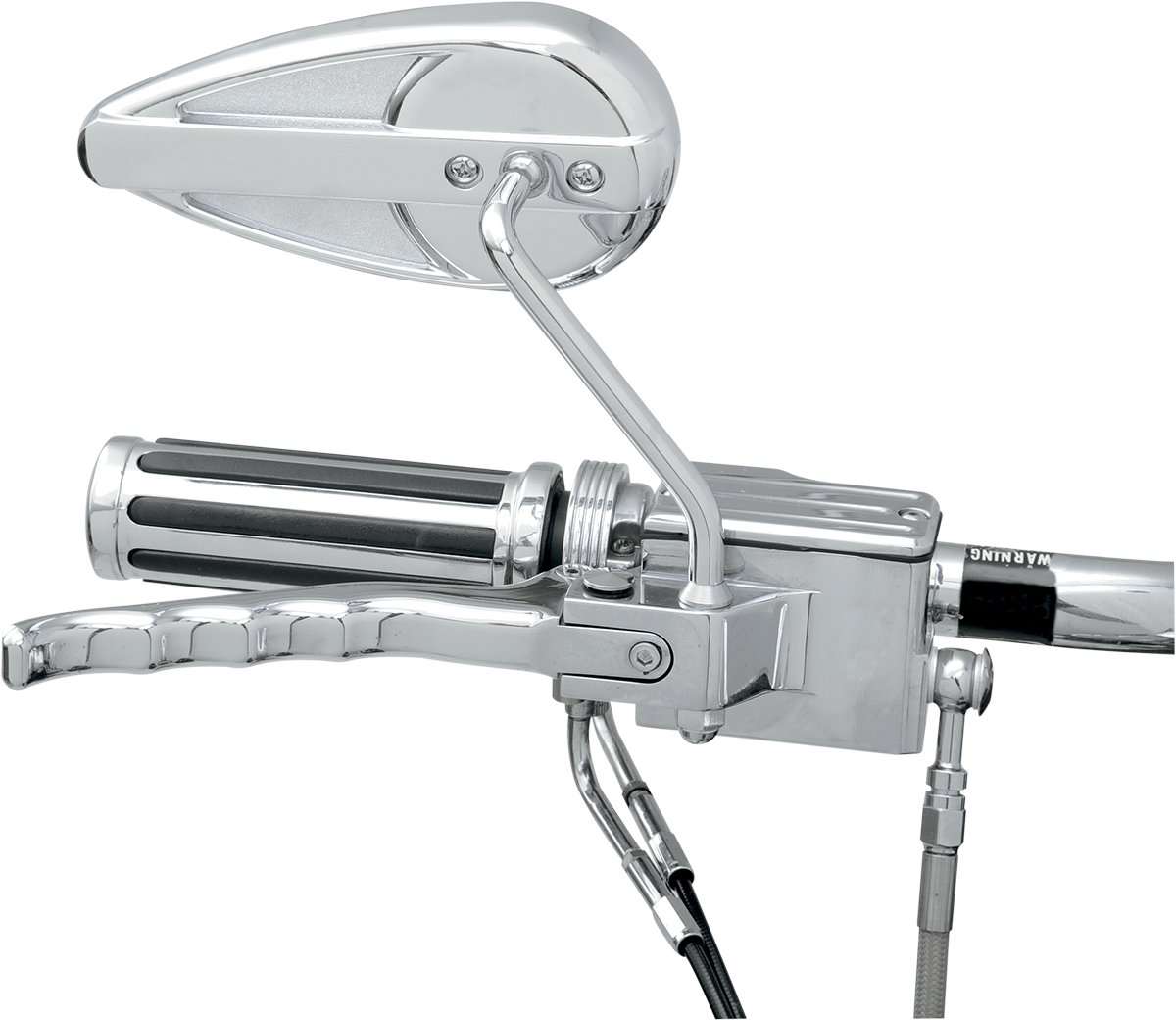 DRAG SPECIALTIES KA-90S/R-BC335 Chrome Teardrop Side View Mirror for Harley-Davidson Motorcycles (Right)