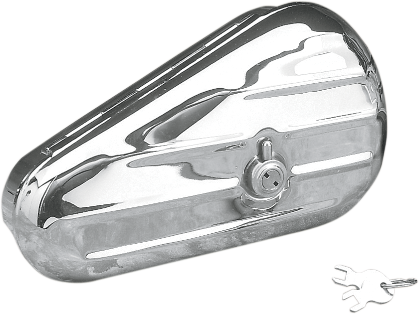 Drag Specialties Left Teardrop Toolbox Chrome 74348 for Harley-Davidson Touring Models