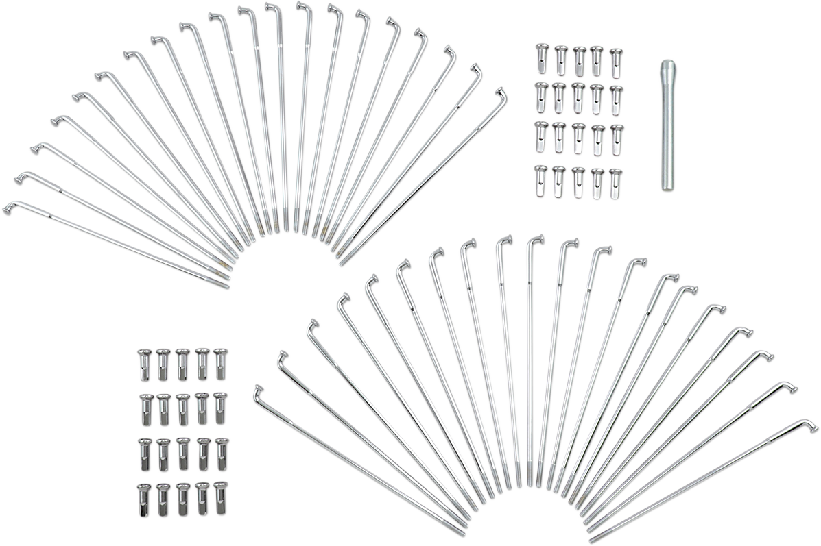 Drag Specialties 16-0501-BC629 Chrome Drop Center Spoke Set for 16-Inch Front and Rear Wheels