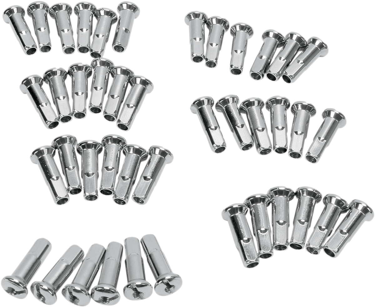 Drag Specialties Stainless Steel Spoke Nipples – Extra Long, Part #160500SSE42-HC3 for Harley-Davidson Motorcycles