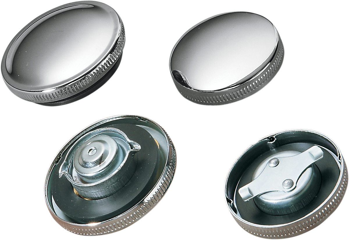 DRAG SPECIALTIES Non-Vented Chrome Gas Cap for OEM and Custom Motorcycle Fuel Tanks - Part Number 011179-BC204