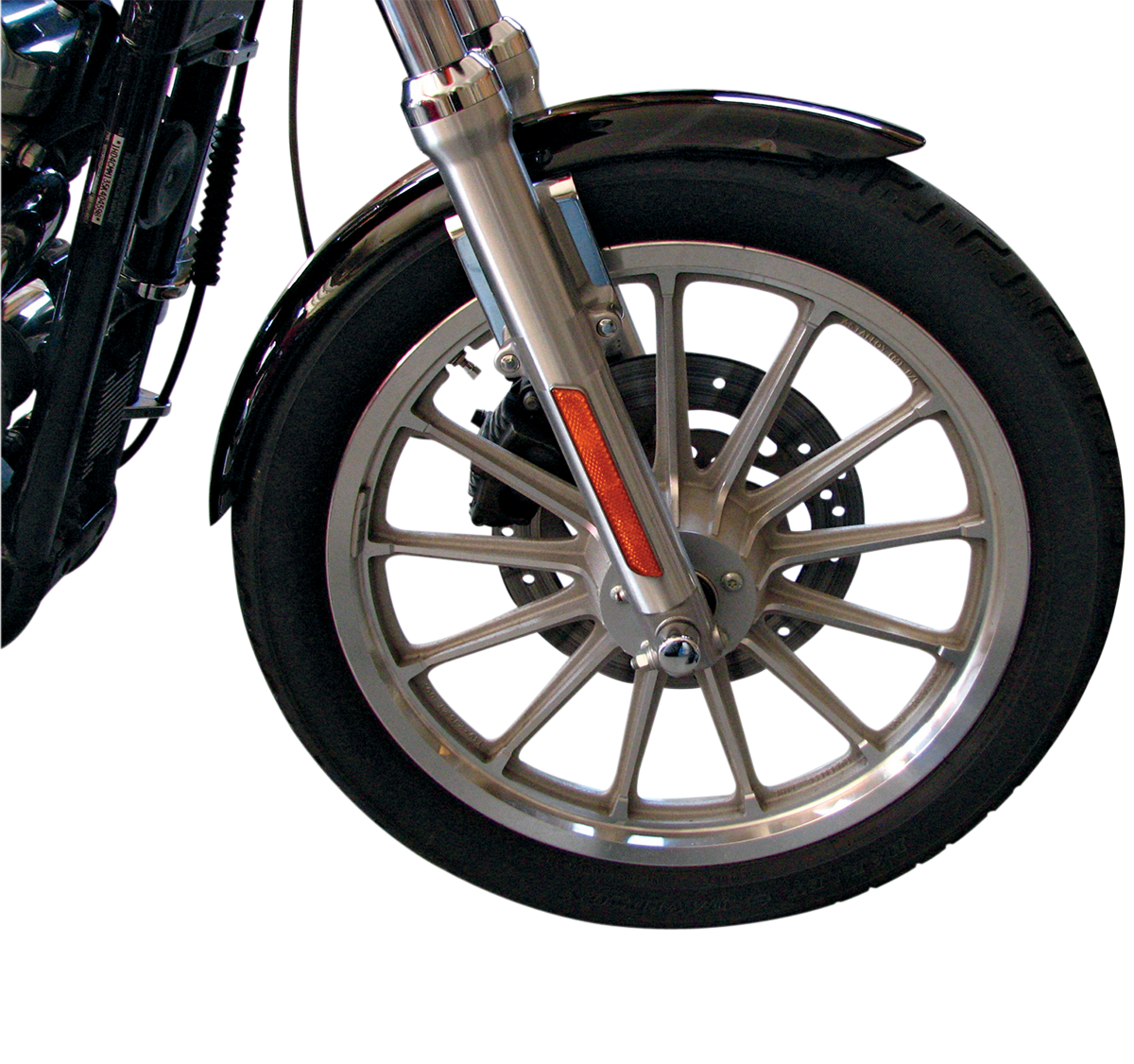 DRAG SPECIALTIES XLX-Style Front Fender with Chrome Side Braces – Steel for Harley Davidson Models with 19-Inch Wheels