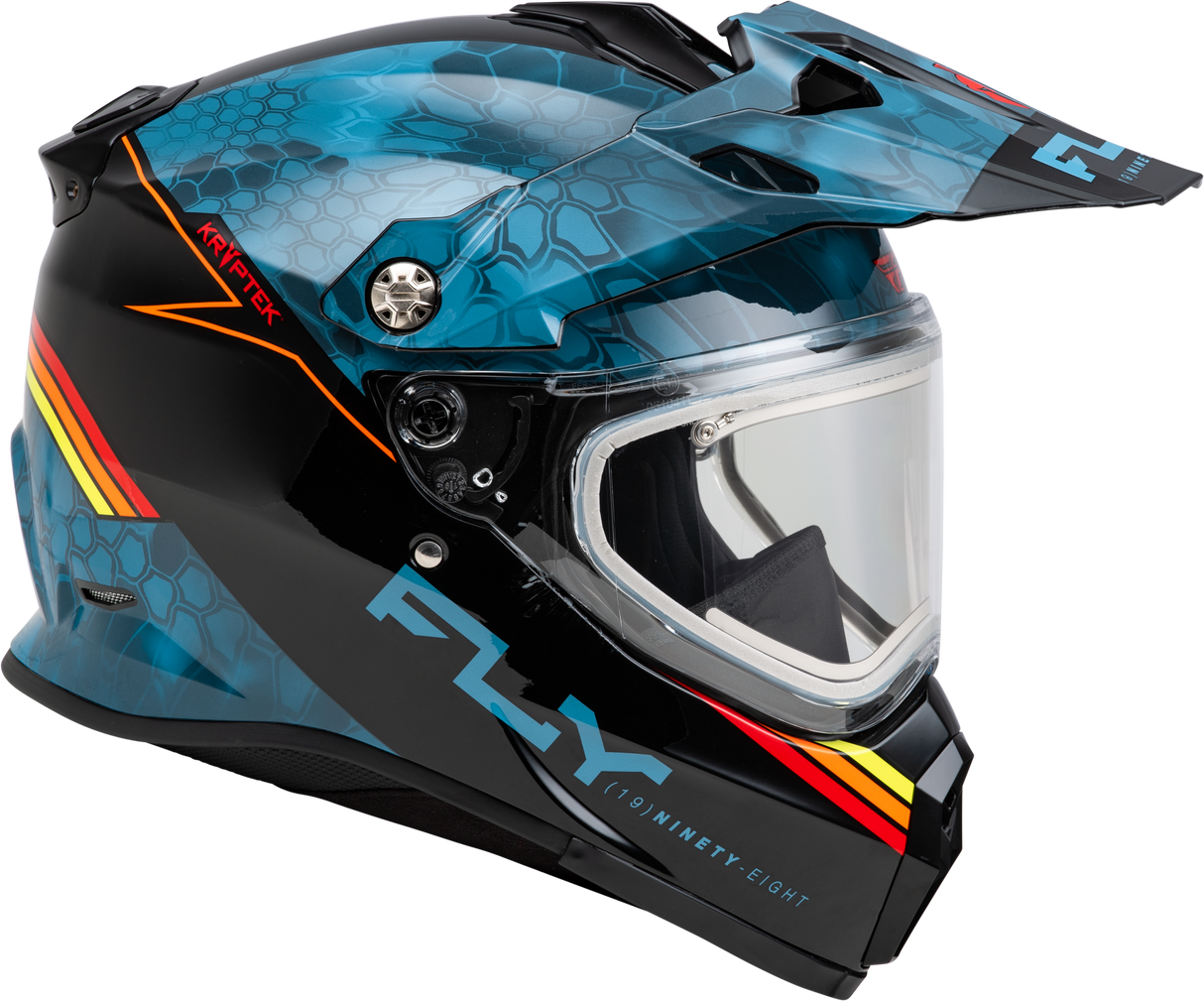 Fly Racing Trekker CW Conceal Helmet with Electric Shield - Slate, Black & Red, Extra Small for ATV, Motocross, Off-Road Vehicles