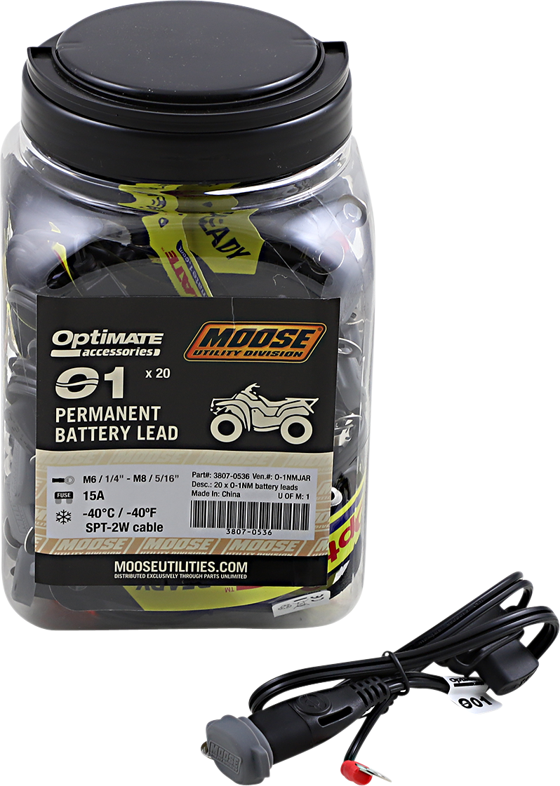 MOOSE OFFROAD Battery Lead - O1 - SAE/12V - Permanent - 20 Pack O-01NM JAR