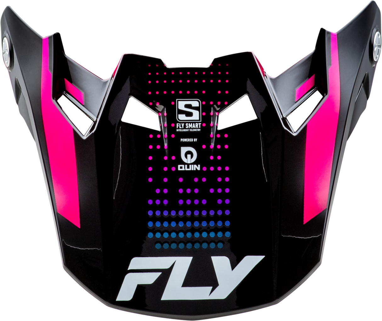 Fly Racing Formula S Carbn Protocol Visor Black Carbon with Blue and Pink Yellow Light for ATV, Dirt Bike, and Motocross Helmets