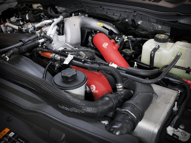 aFe BladeRunner Aluminum Hot & Cold Charge Pipe Kit for Ford F250/F350 Super Duty V8-6.7L (2023-2025) - Red