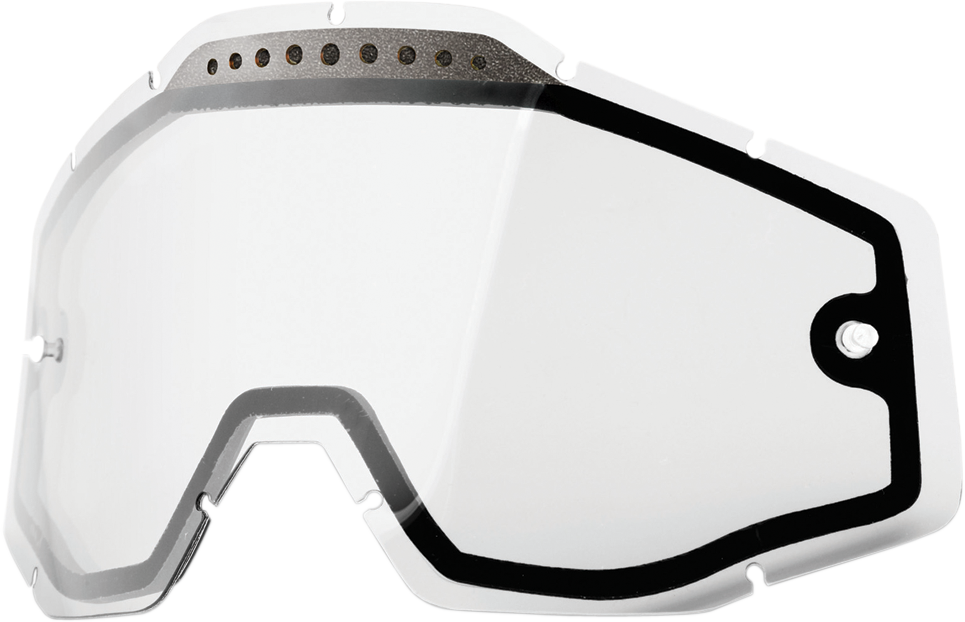 100% Accuri, Racecraft, and Strata Vented Dual Pane Clear Lens - Part No. 59009-00001 for Motorcycle Helmets