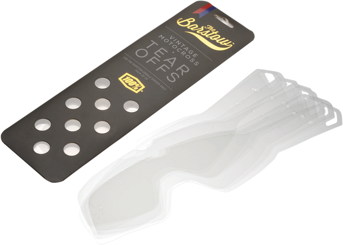 100% Barstow Tear-Offs - 20 Pack (Part Number 59002-00001) Compatible with Off-Road and Motocross Vehicles