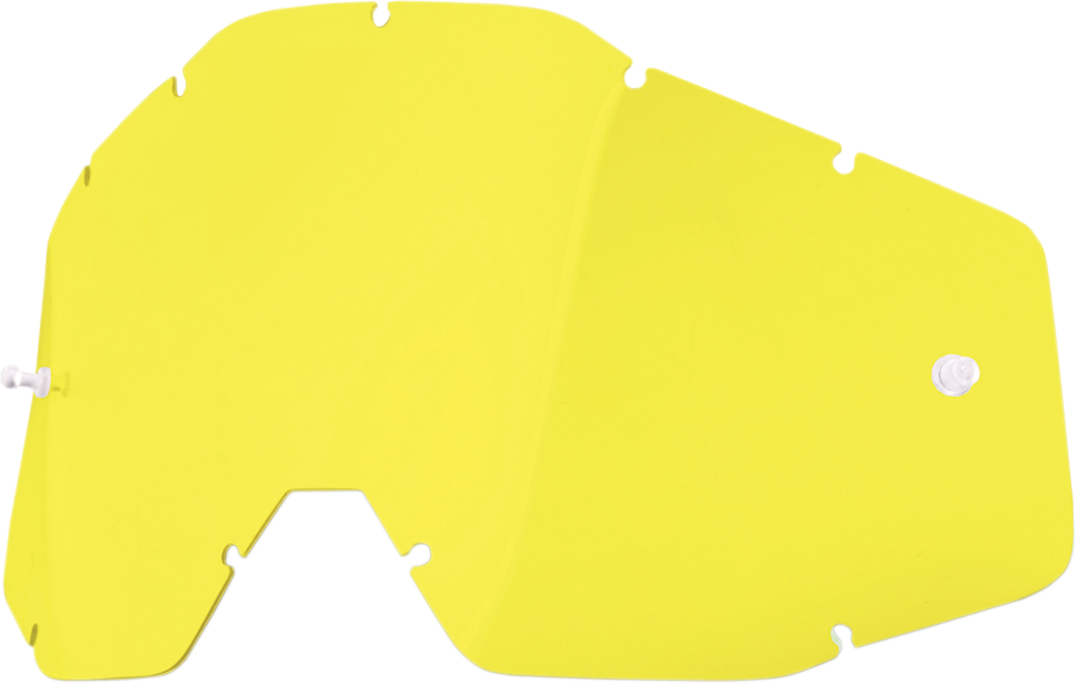 100% Accuri/Strata/Racecraft Yellow Lens - Part #51001-004-02 | Tear-Off Compatible Polycarbonate Shield for Motorcycle Helmets