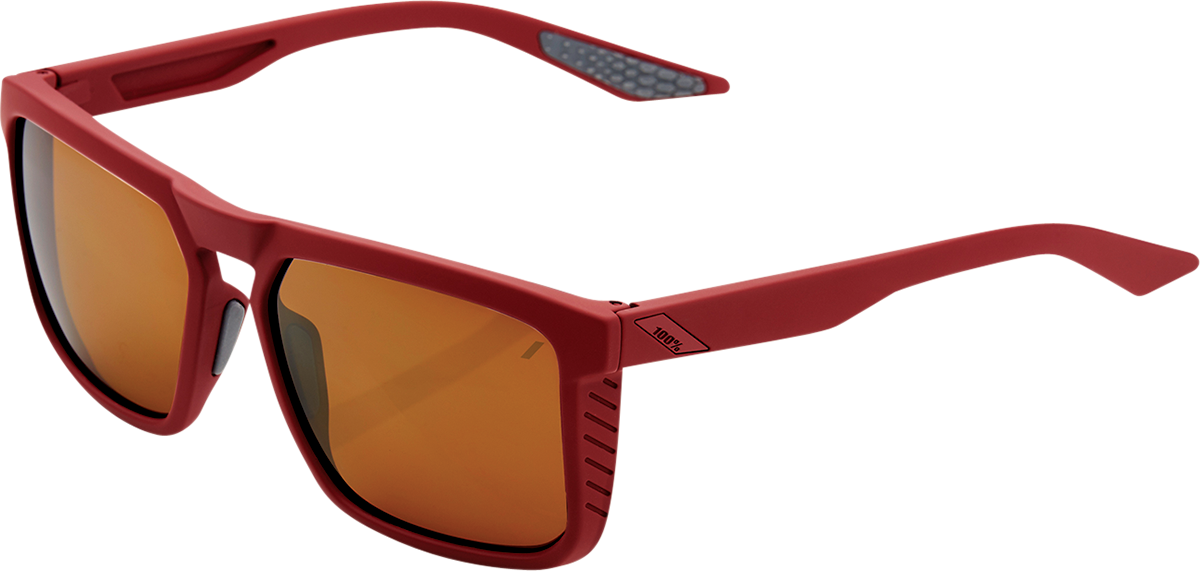 100% Renshaw Glasses Soft Tact Crimson with Bronze Lenses – Prescription-Ready Eyewear for Cycling and Outdoor Activities