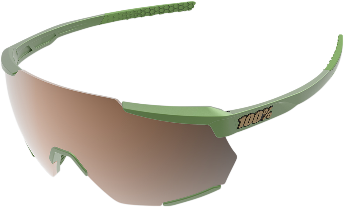 100% Racetrap Sunglasses Matte Metallic Viperidae with Bronze Multilayer Mirror Lens - Designed for Optimal Fit and Vision