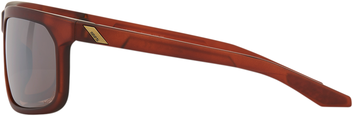 100% Hakan Sunglasses - Soft Tact Rootbeer with HiPER Silver Mirror Lens - Designed for Motorcycle and Outdoor Enthusiasts