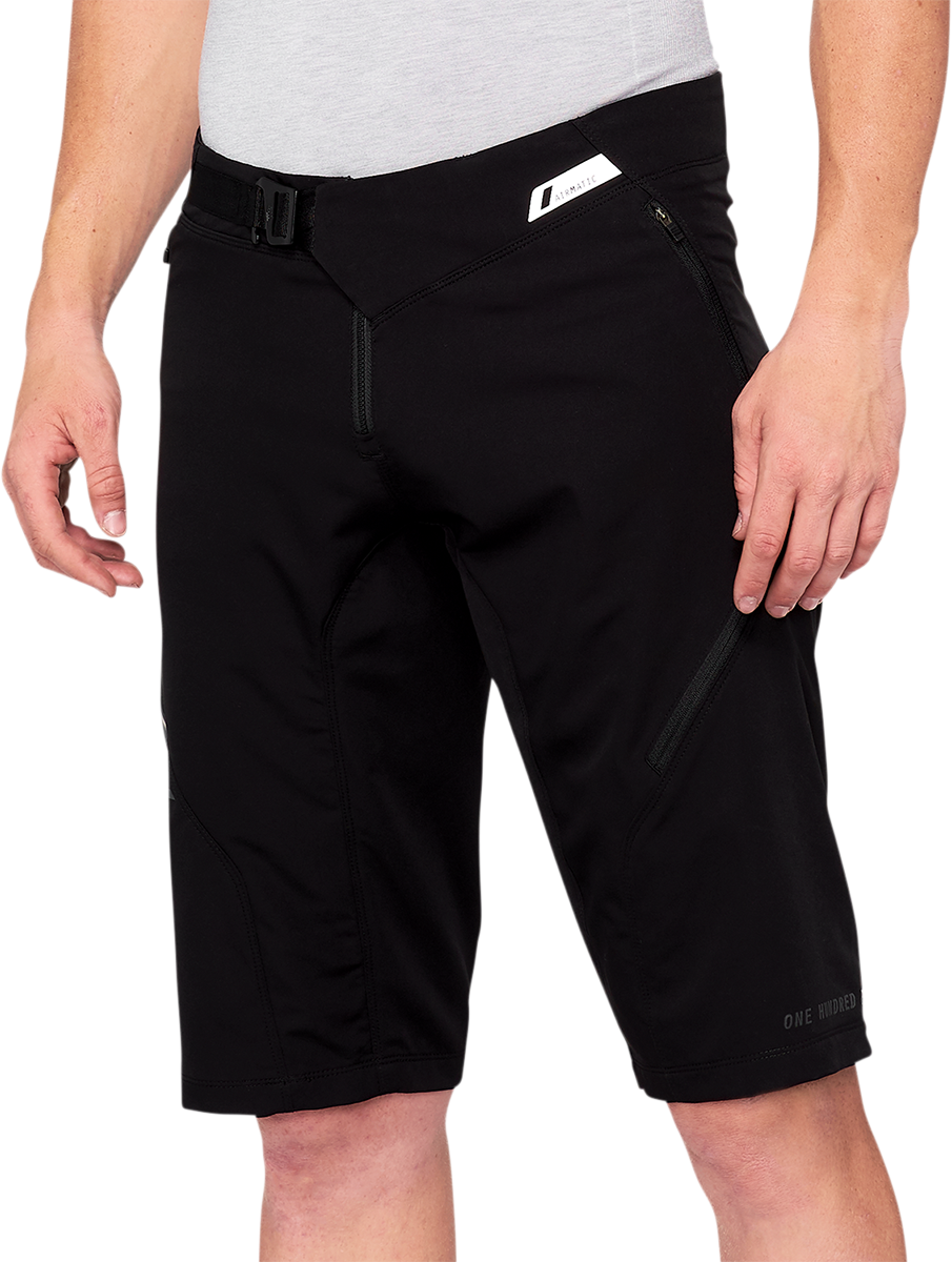 100% Airmatic Shorts - Black, US 30 – Trail-Ready Mountain Bike Apparel with Adjustable Fit and Secure Storage
