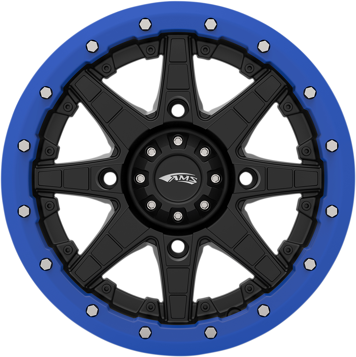 AMS Beadlock Ring Replacement for Roll'n 106 Wheels - 14 Inch Blue - Part Number 14B03