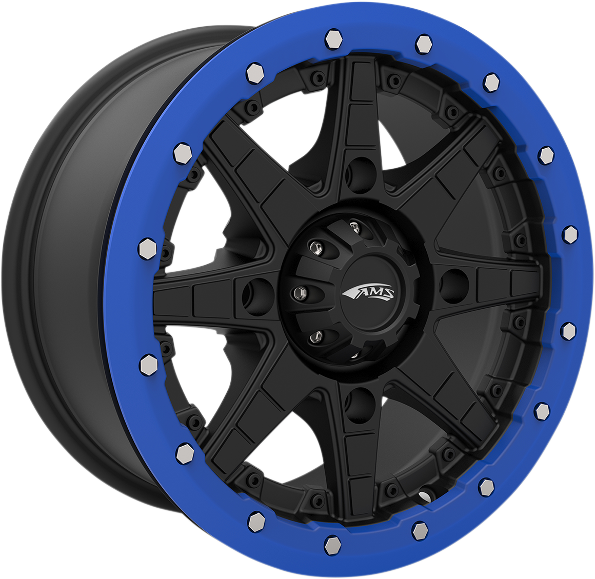 AMS Beadlock Ring Replacement for Roll'n 106 Wheels - 14 Inch Blue - Part Number 14B03