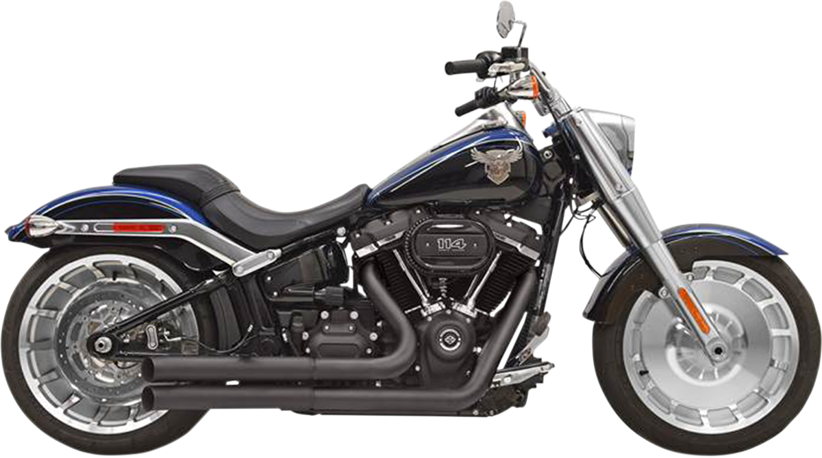 BASSANI XHAUST Pro Street Exhaust - Black - Softail 1S34DB