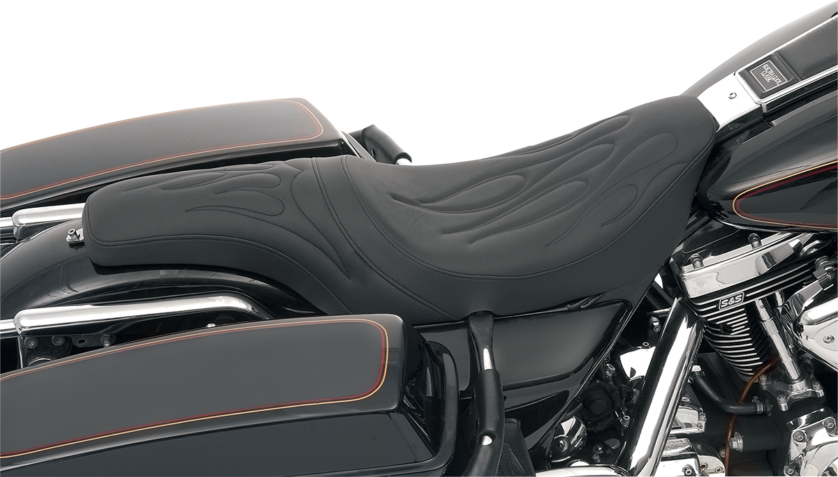 Drag Specialties Seats Predator Seat with Flame Stitching for Harley FLHR/FLHX 1997-2007 - Part #0801-0213