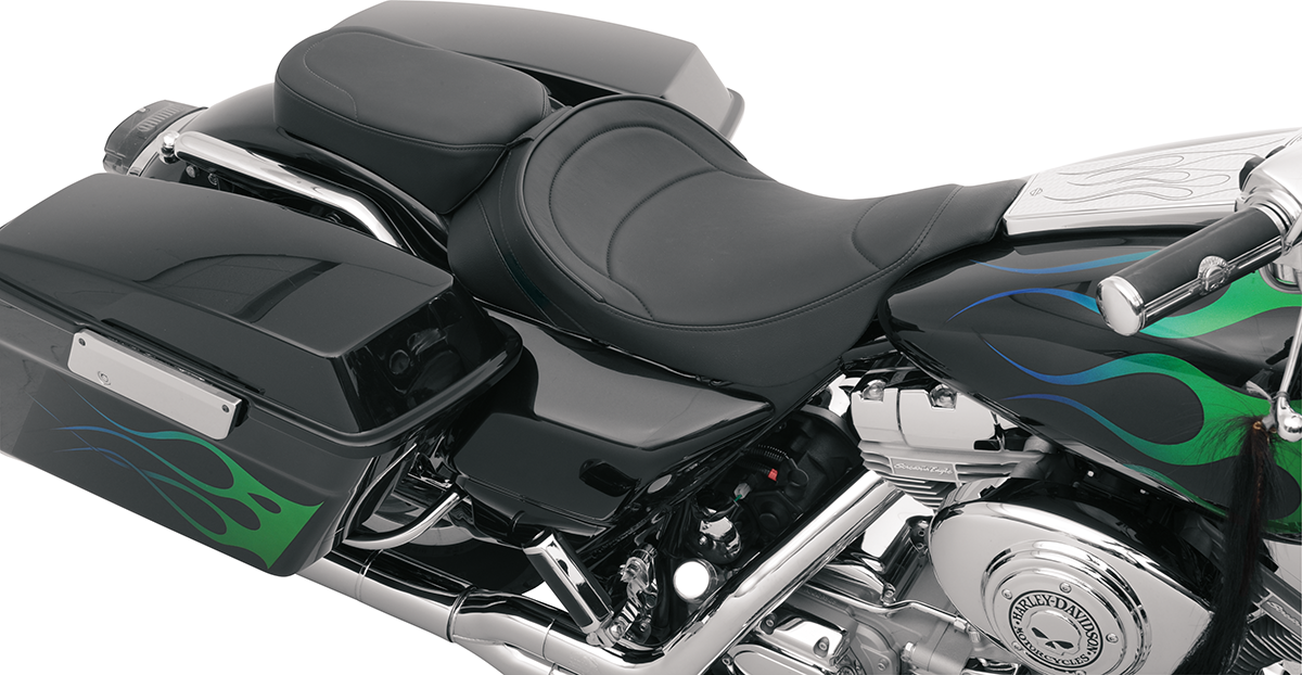 Drag Specialties Seats Solo Seat with Driver Backrest for Harley FLT 1997-2007 - Model 0801-0491