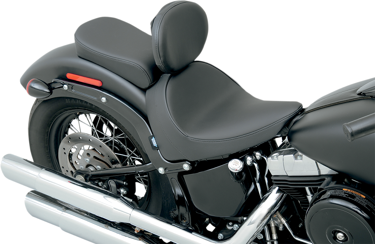 DRAG SPECIALTIES SEATS Solo Seat with Backrest for Harley FX Series 2011-2017 - Smooth Design