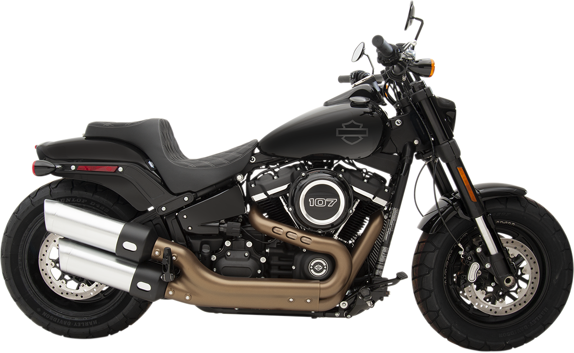 Drag Specialties Seats Predator III Seat for Harley-Davidson FXFB/S '18-'23 with Double Diamond Silver Stitching