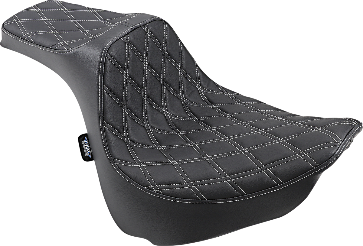 Drag Specialties Seats Predator III Seat for Harley-Davidson FXFB/S '18-'23 with Double Diamond Silver Stitching