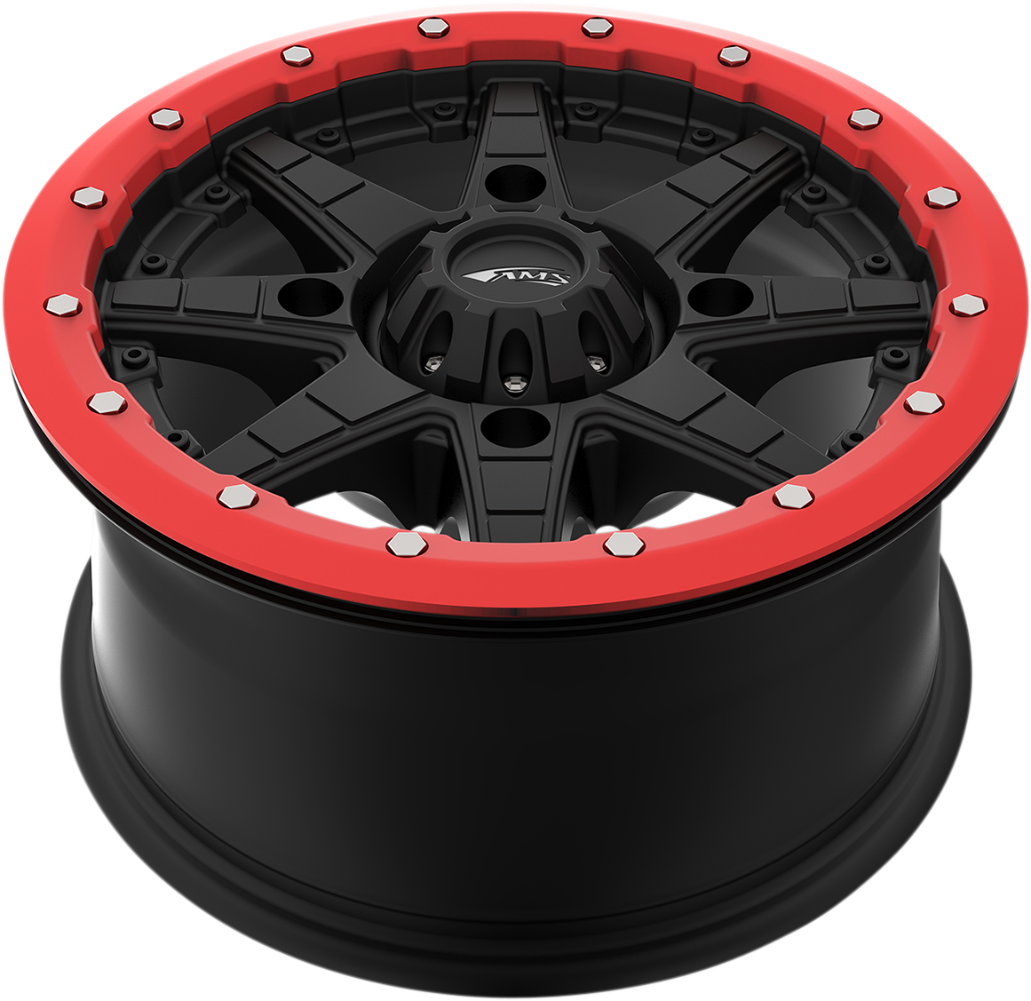 AMS Beadlock Ring Replacement for Roll'n 106 Wheels - 15 Inch, Red - Part Number 15B04