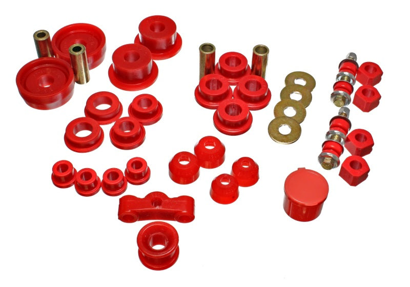 Energy Suspension 16.18101R Hyper-Flex Master Bushing Set for 1985-1987 Honda Civic and CRX (Red)