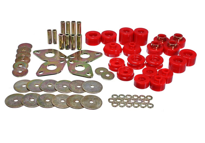 Energy Suspension 8.4110R Red Body Mount Bushing Set for 2000-2002 Toyota 4Runner (2WD/4WD)