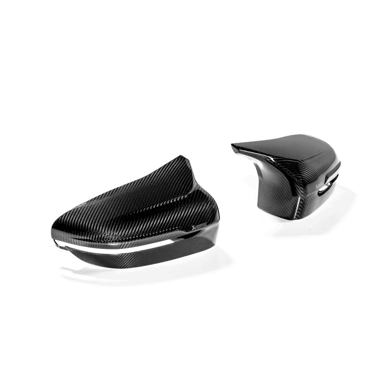 Akrapovic Carbon Fiber Mirror Cap Set for BMW M5 F90 & M8 F91/F92 – High Gloss Finish