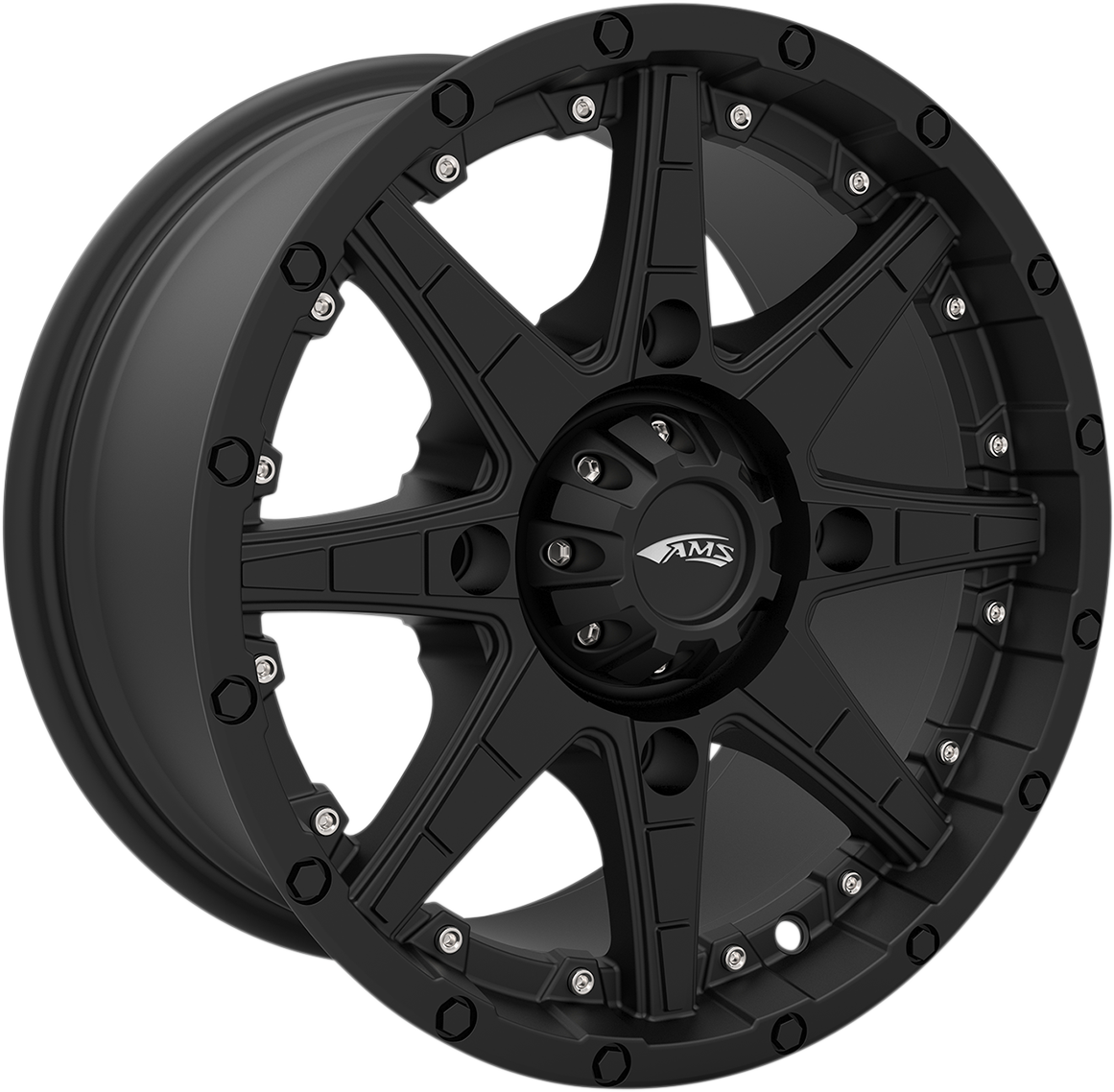 AMS Roll'n 105 15x7 Black Wheel with 5+2 Offset for Ford F-150, Dodge Ram, Chevy Silverado (Part #5707-046AS)