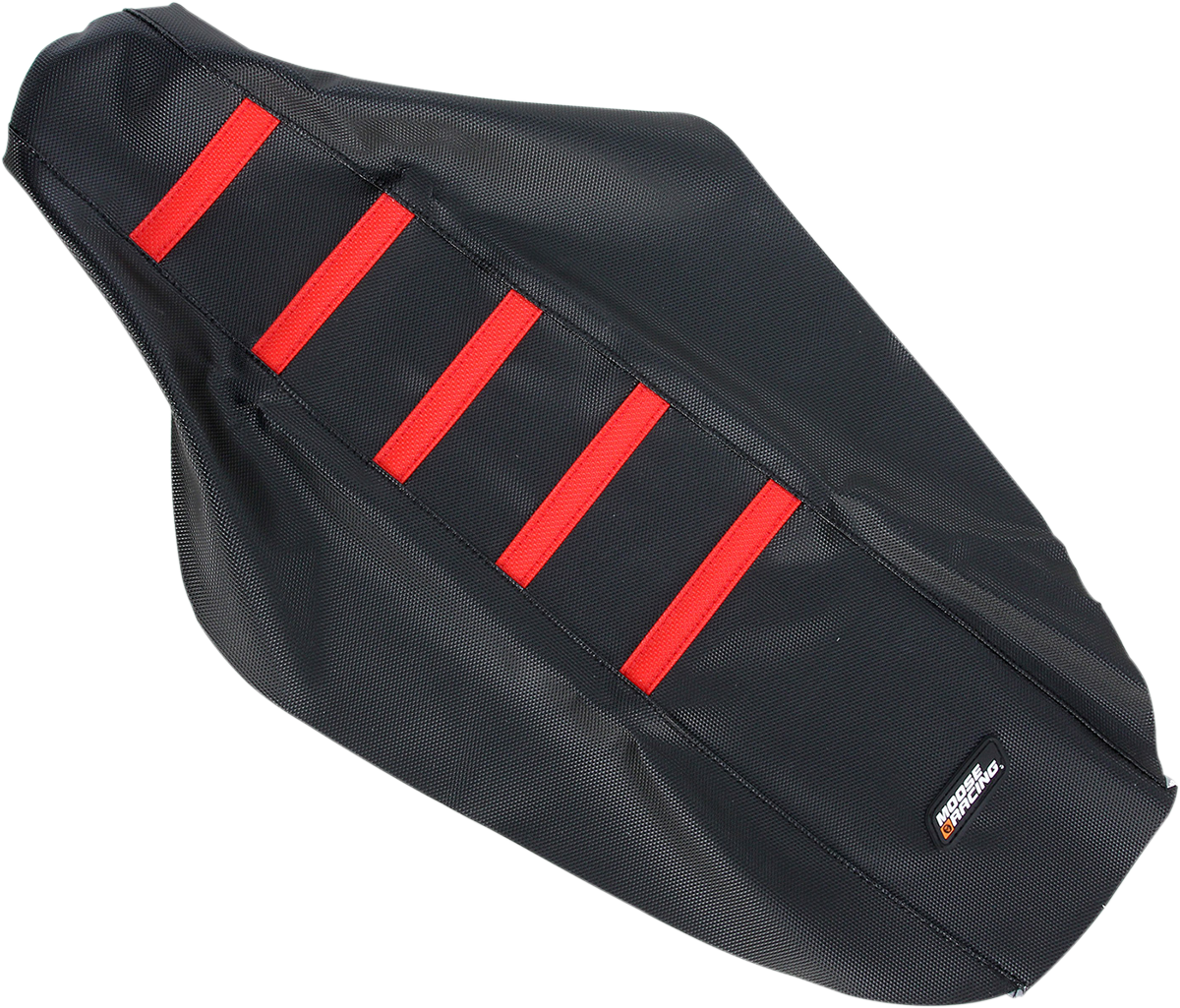 MOOSE OFFROAD Ribbed Seat Cover - Black Cover/Red Ribs - Honda CR12500-331RT