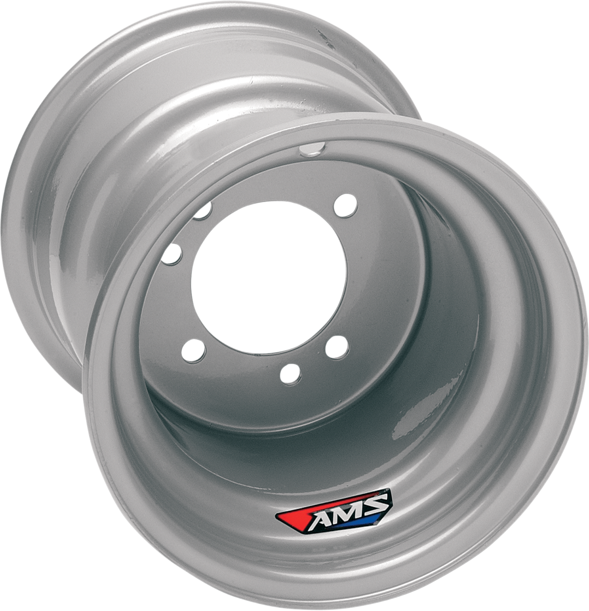 AMS Steel Wheel Rear Chrome 8x8.5 - Fits ATV Models with 3/100 and 4/100 Bolt Pattern