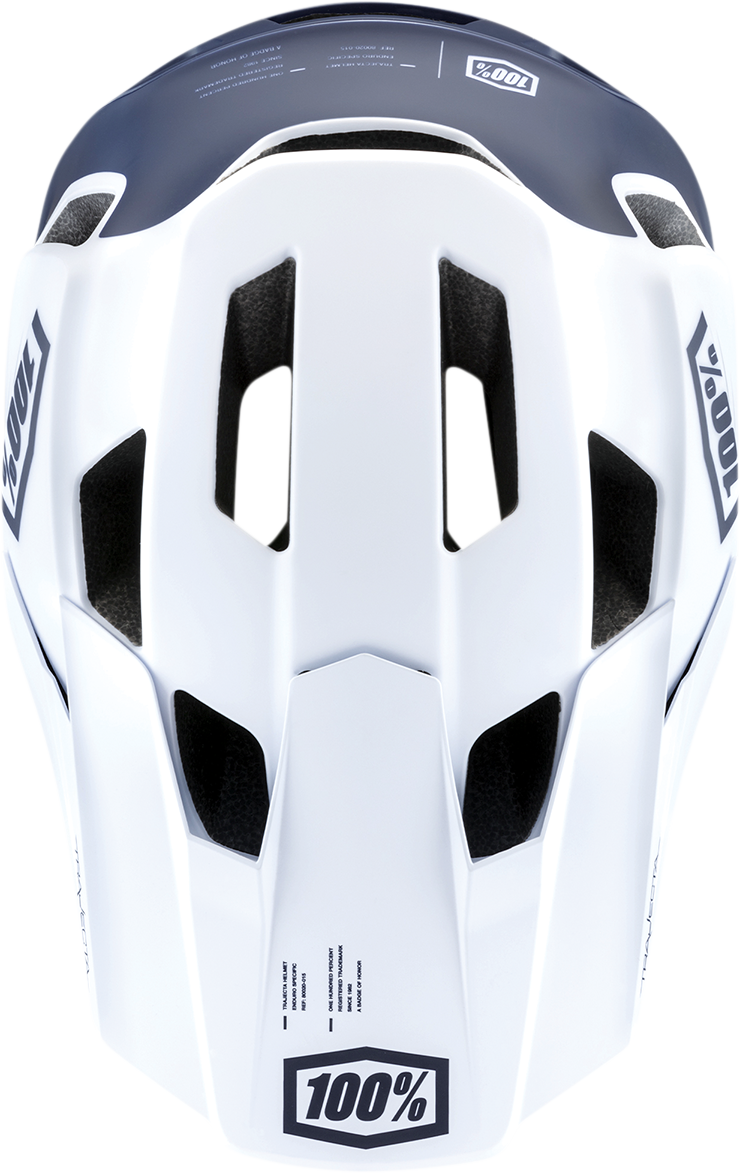 100% Trajecta Helmet with Fidlock Buckle - Black/White - XL for Enduro and All Mountain Bikes