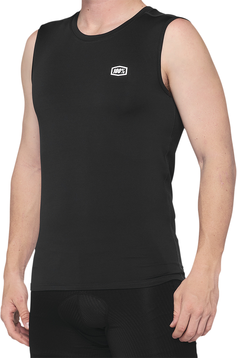 100% Basecamp Sleeveless Base Layer in Black - Medium | Fits ATV, UTV, Off-Road Vehicles