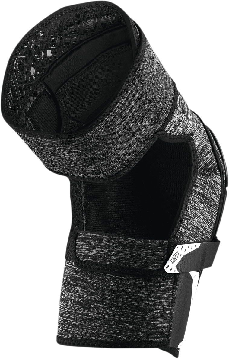 100% Fortis Knee Guards - Heather Gray/Black, S/M | Designed for Mountain Biking & Off-Road Cycling