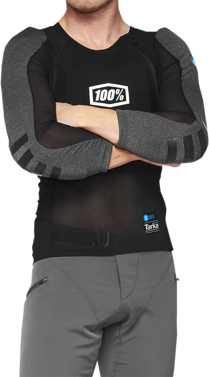 100% Tarka Long Sleeve Body Armor 2XL - Black with SmartShock® Protection for Motorcycle Riding