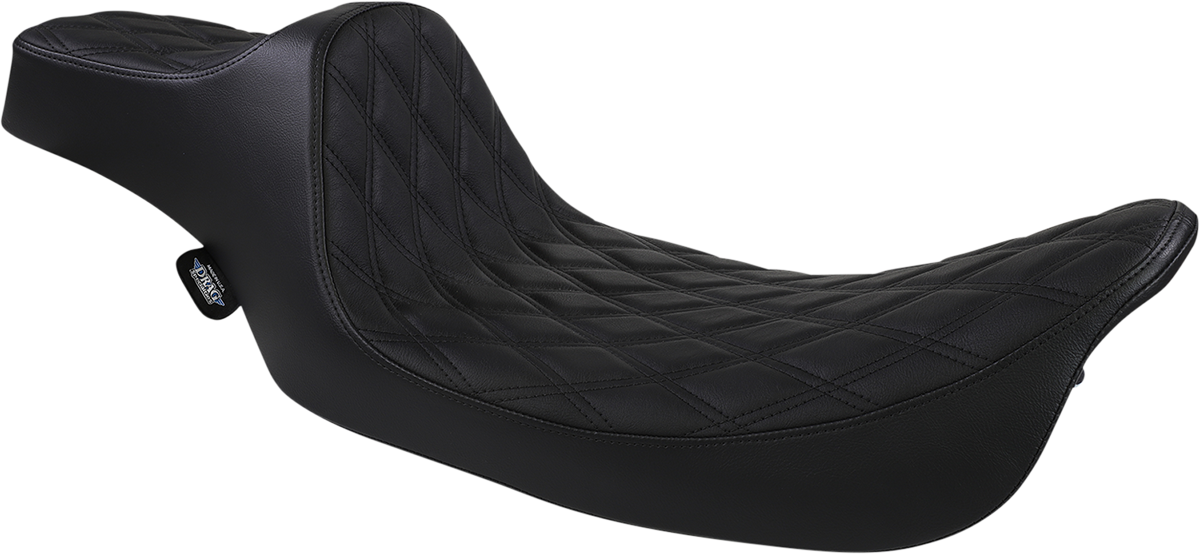 Drag Specialties Seats Extended Reach Predator III Seat for Harley FL '99-'07 with 6.5-Inch Driver Support, Black Stitching